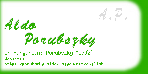 aldo porubszky business card